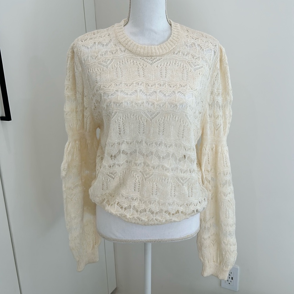 Delicate Zara Knit Sweater cream color